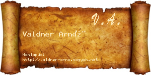 Valdner Arnó névjegykártya